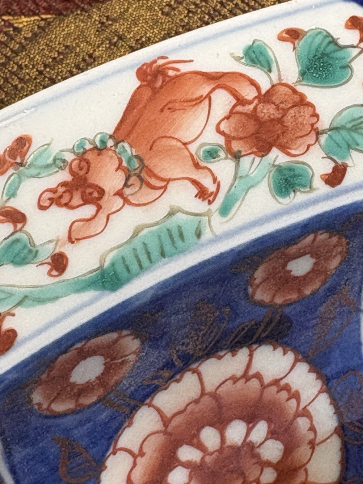 Large Antique Japanese Imari Charger 1800s Hand Painted Kutani Style 17”