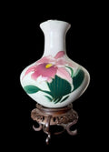 FUJICLOS Japanese Flower Vase Elegant Floral Design Painted Vase 8” Tall