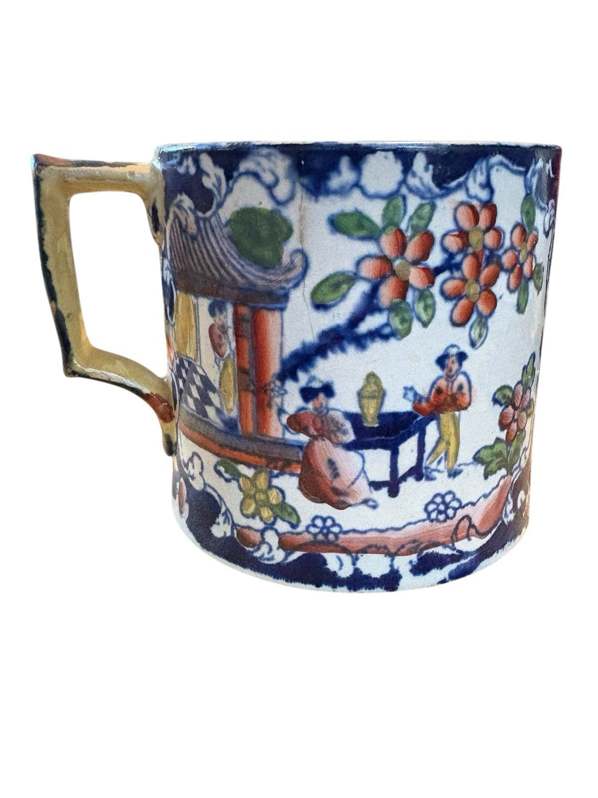 Antique Baggerly & Ball Pottery Mug – “Boy in the Window” Pattern – c.1830