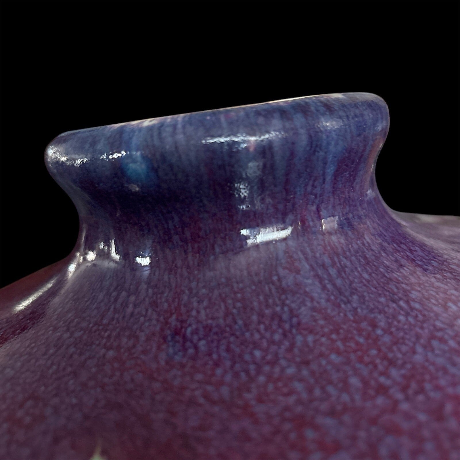 Unique Chinese Flambé Meiping Vase Blue/Purple/green/red 15”tall
