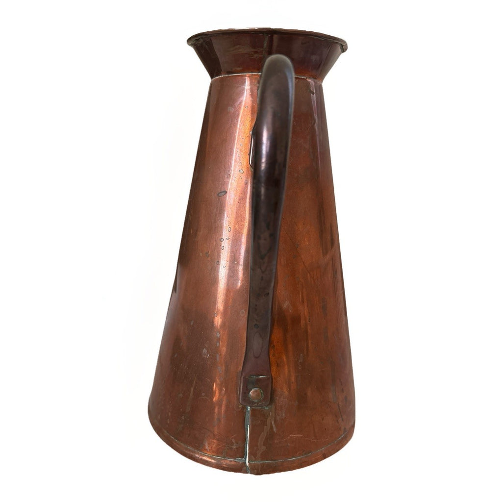 Antique Solid Copper Pitcher Rustic Farmhouse Primitive Country Decor 10”