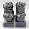Vintage MCM Hand Carved Stone, Pair of Foo Dogs