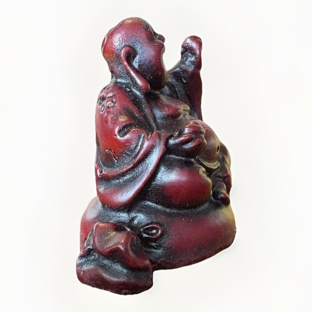 Mini Vintage Chinese Buddha Resin Laughing Statue Figurine Happy Figured