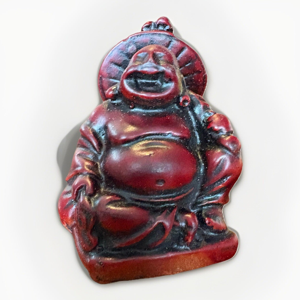 Mini Vintage Chinese Buddha Resin Laughing Sitting Statue Figurine Happy Figured