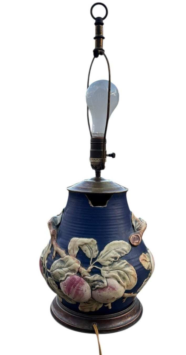 Antique Weller Baldin Apple Pottery Lamp Base