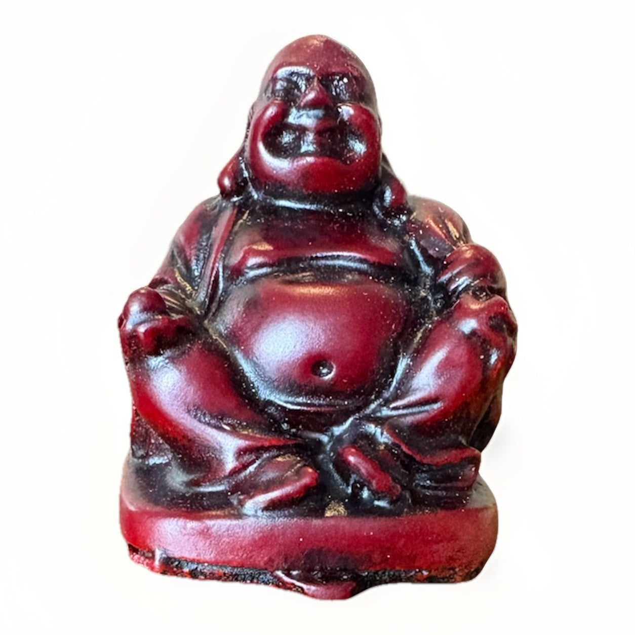 Mini Vintage Chinese Buddha Resin Laughing Sitting Statue Figurine Happy Figured
