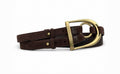 Ralph Lauren Collection Brown Suede Leather Equestrian Belt Brass Buckle M Italy