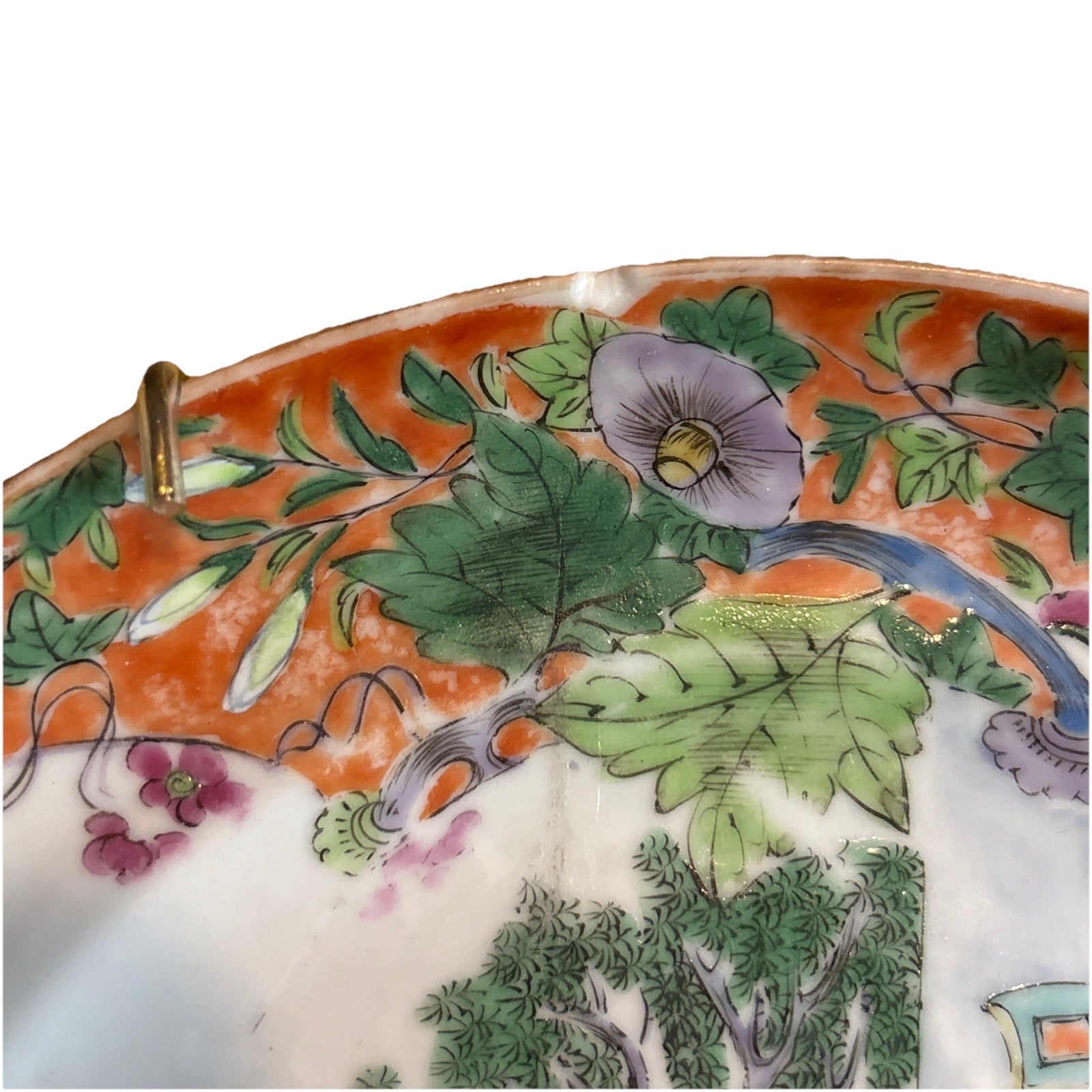 Pair Antique Chinese Famille Rose Figural Plates Qing 8”