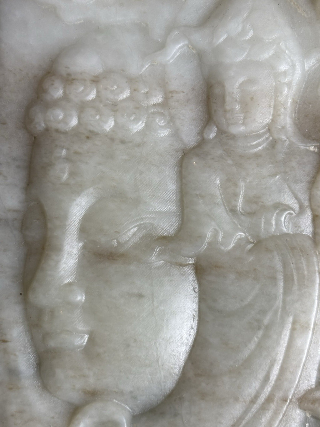 Antique Old Chinese Natural Jade Carved Double Sided Guan Yin 76 grams
