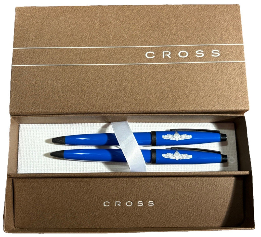 Cross Blue NAVY Ballpoint Pen & Mechanical Pencil Set RARE