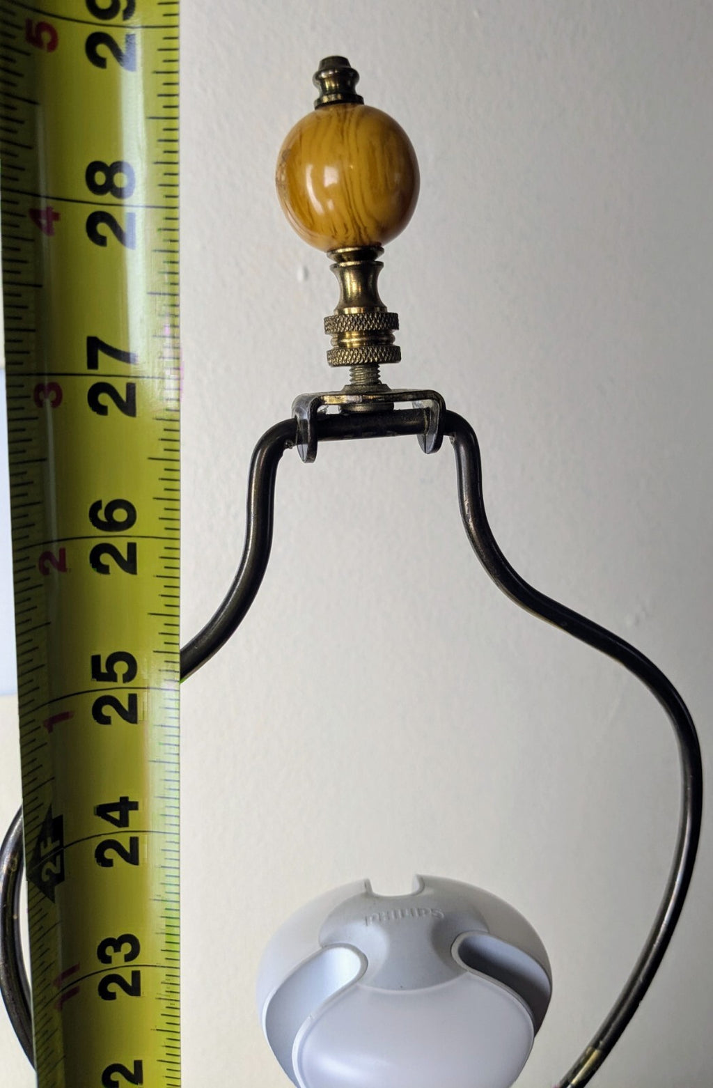 Vintage Mid-Century Chinese Paul Hanson Porcelain Brass Lamp