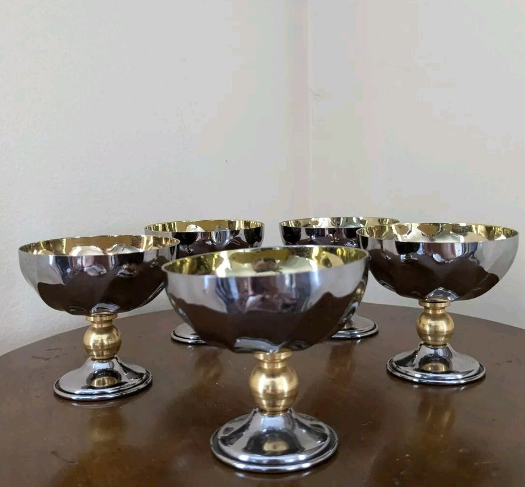 24k Gold Plated Goblets Lot Of 5