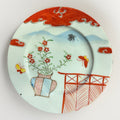 Meiji–Taishō Kutani Hand-Painted Plate Flowers & Butterfly, Signed 19th C
