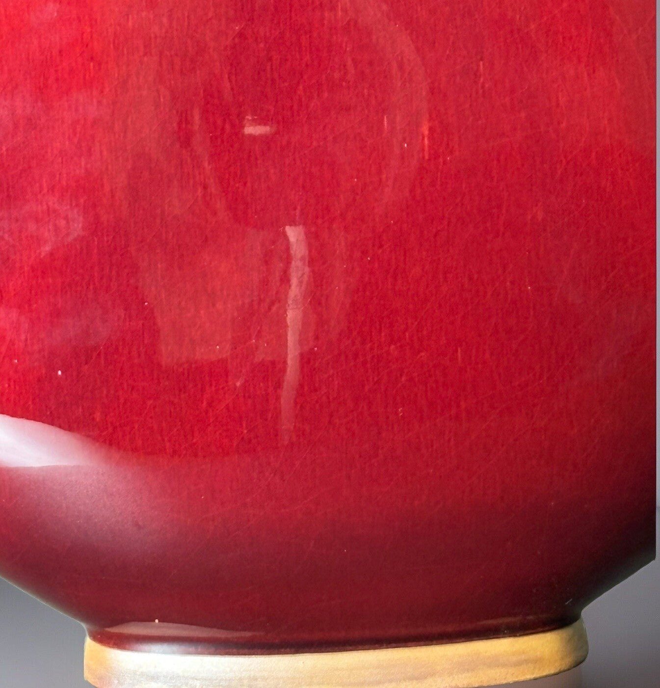 12” Chinese Oxblood Flambé Moon Flask Vase Langyao Hong Qing Style Marked