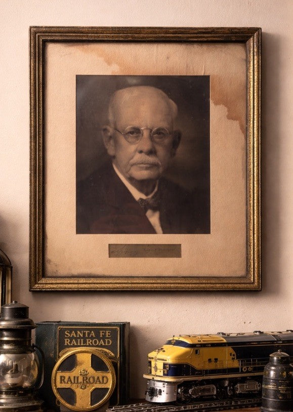 Avery Turner Santa Fe Railway Executive Framed Portrait Signed