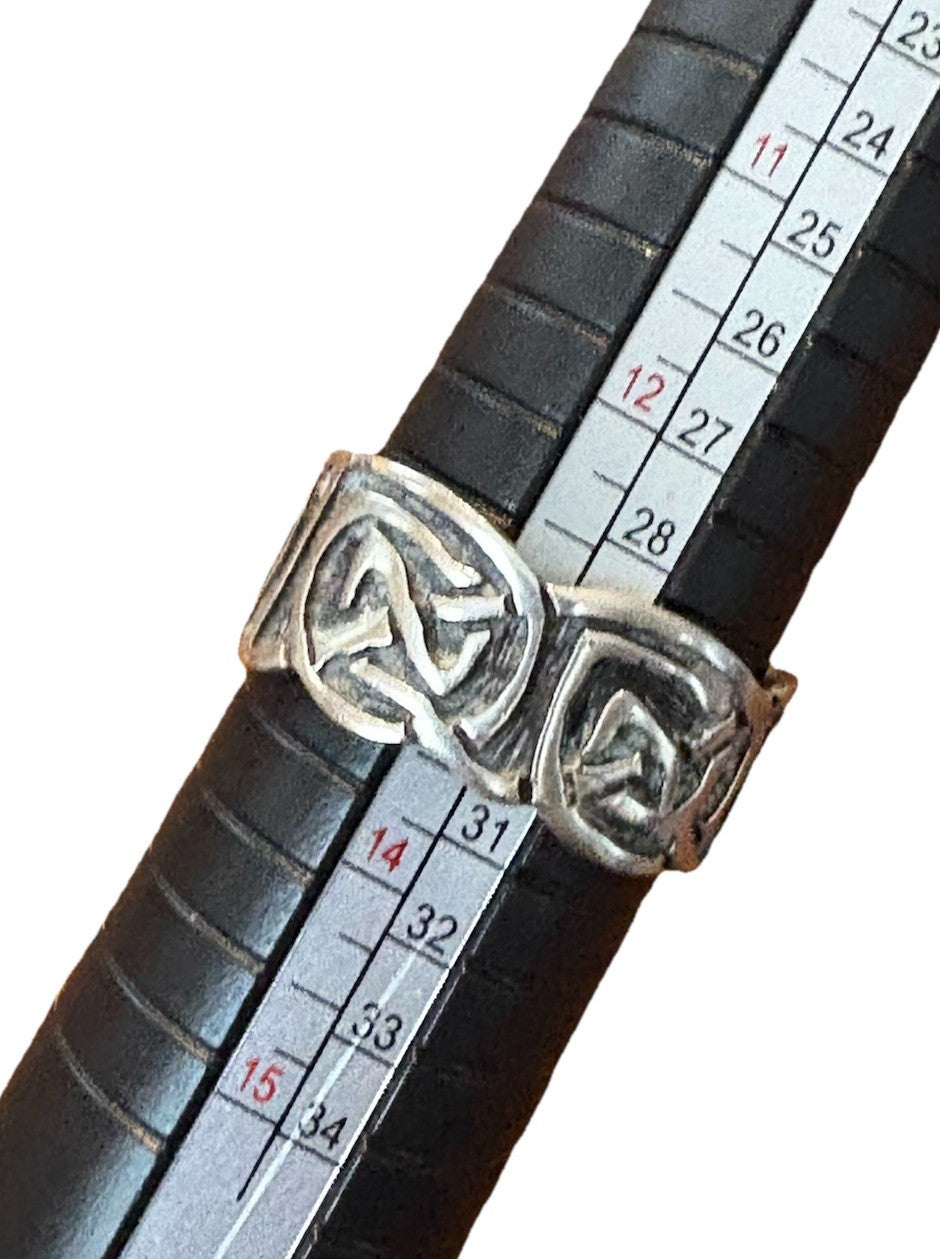 Sterling Silver Celtic Knot Band Ring .925 Artisan Design Size 12.75