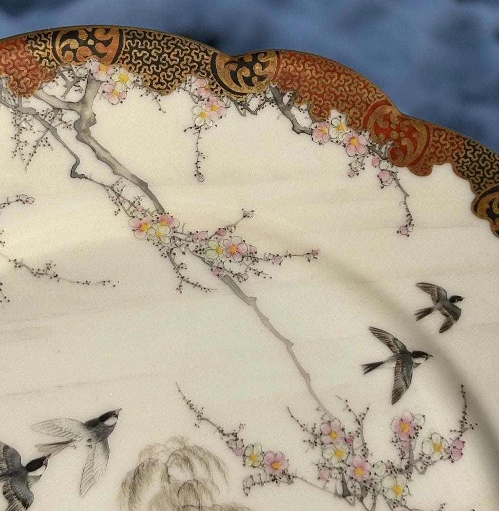 Meiji Period Imura Yokohama Porcelain Charger, 9 Inch Antique