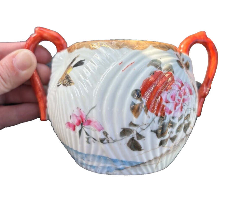 Chinese Asian Tea Cup  - Hand Painted LANDSCAPE BIRDS DESIGN - VERY OLD