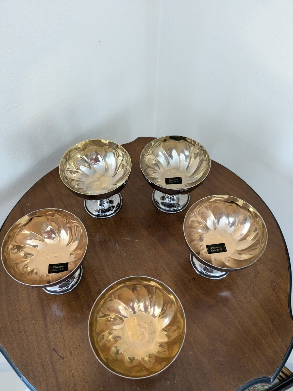 24k Gold Plated Goblets Lot Of 5