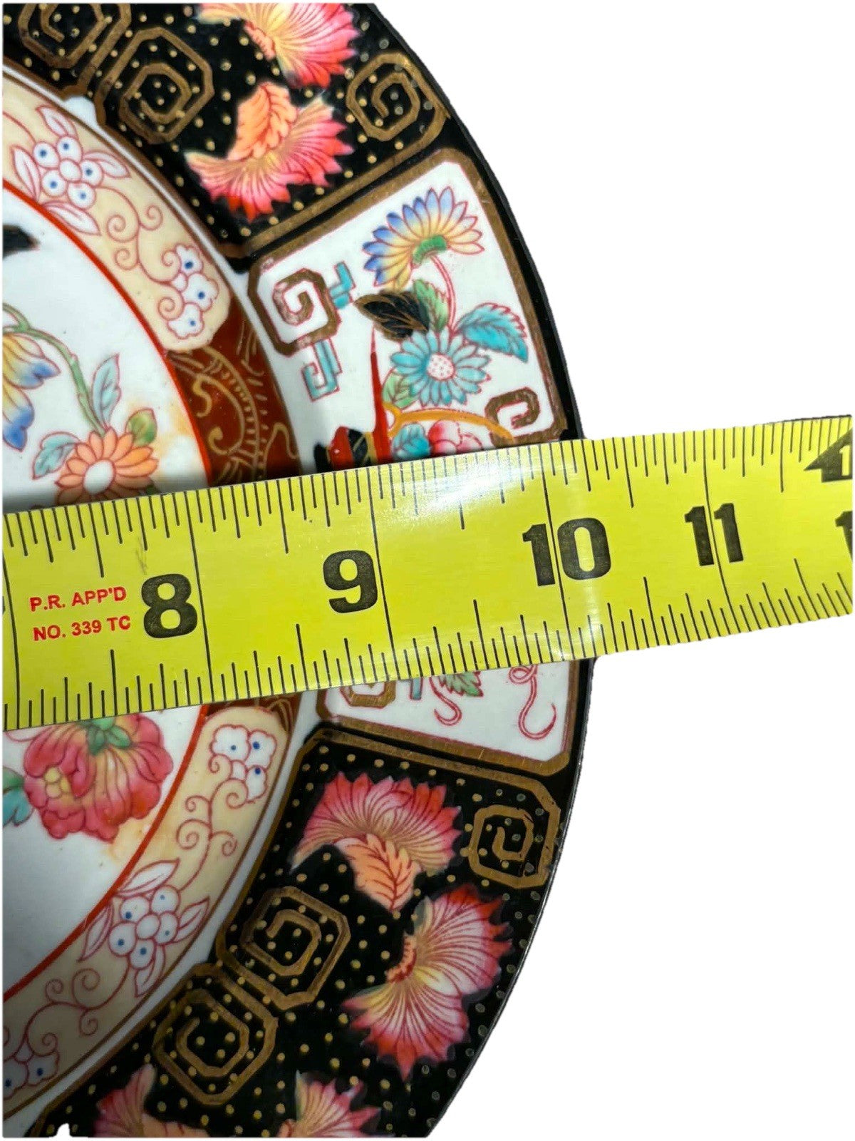 Antique English Imari Ironstone Cabinet Plate c1900 Floral Charger 10”