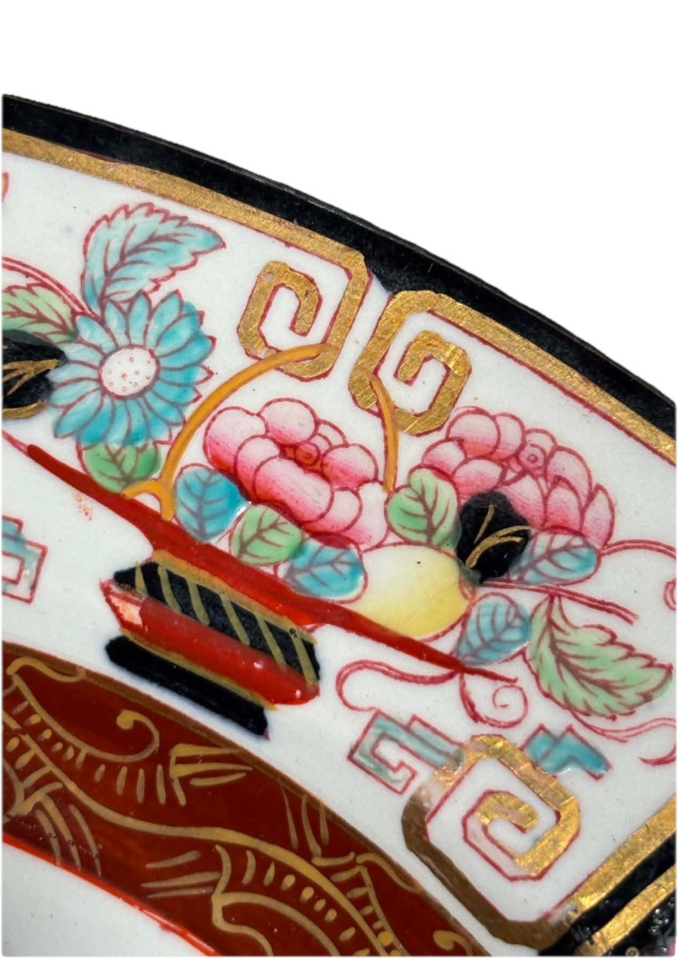 Antique English Imari Ironstone Cabinet Plate c1900 Floral Charger 10”