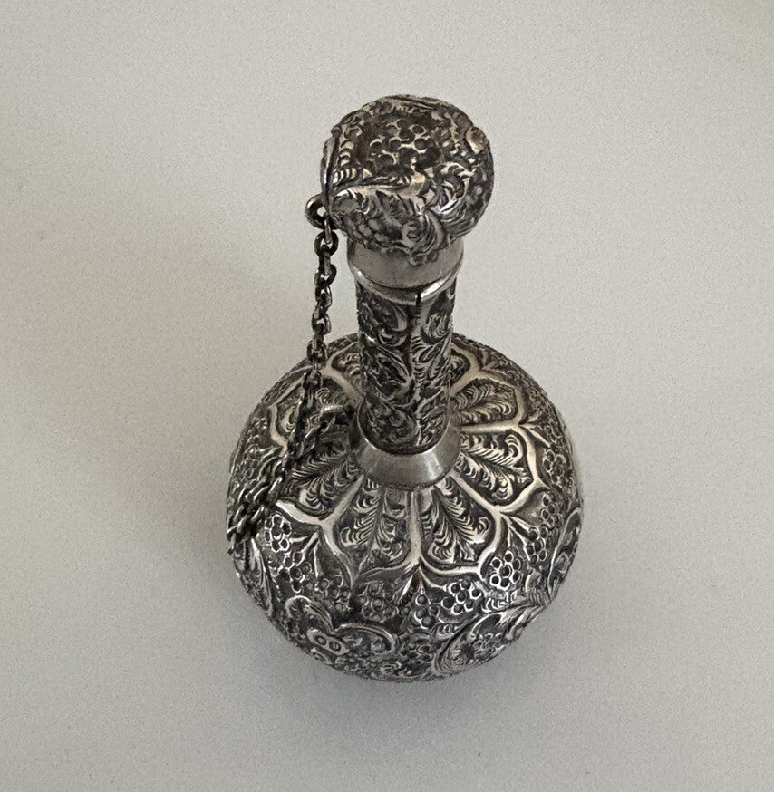 Victorian D&L Spiers Birmingham Sterling Silver Perfume Scent Bottle 1896 4”
