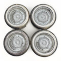 Vintage Sterling Silver Weighted Glass Coasters Set of 4 Starburst Crystal