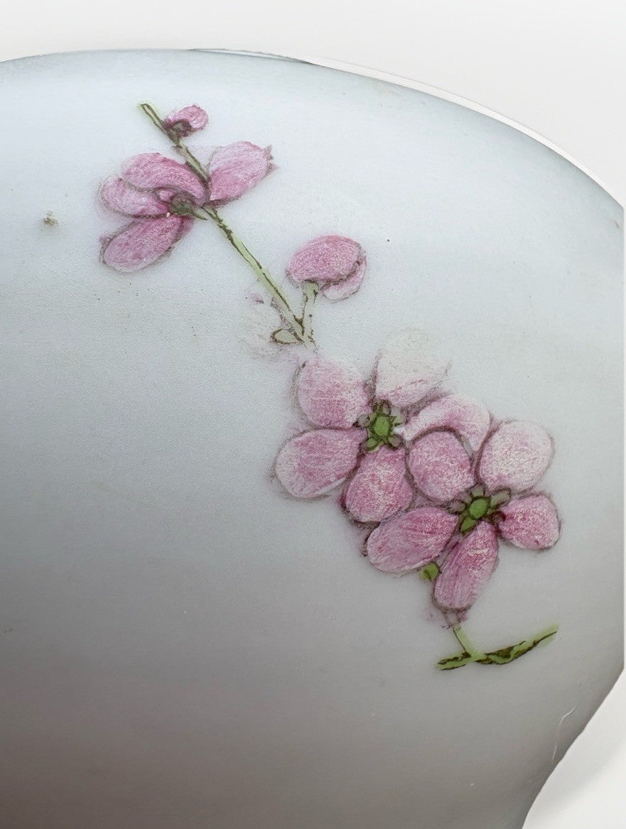 Antique Chinese Hand Painted Porcelain Scholar Vase Floral Republic Era