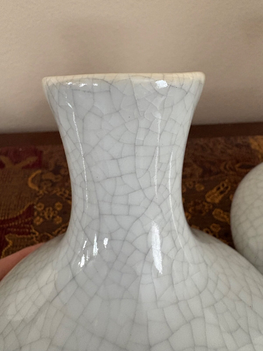 Set of 4 Crackle Glaze Vase 5” tall