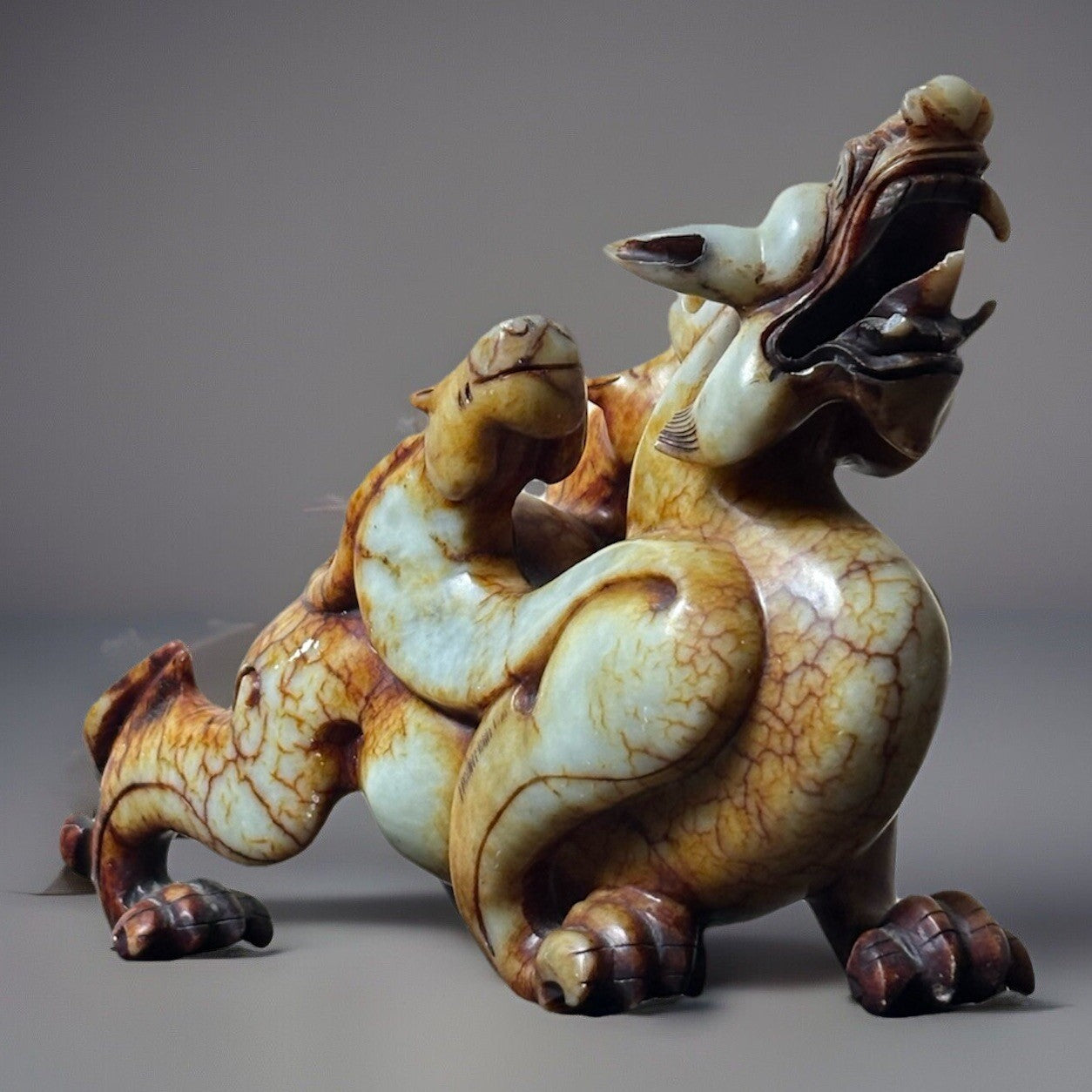 Antique Chinese Yellow Jade Mythical Beast Sculpture – Ming to Early Qing Era