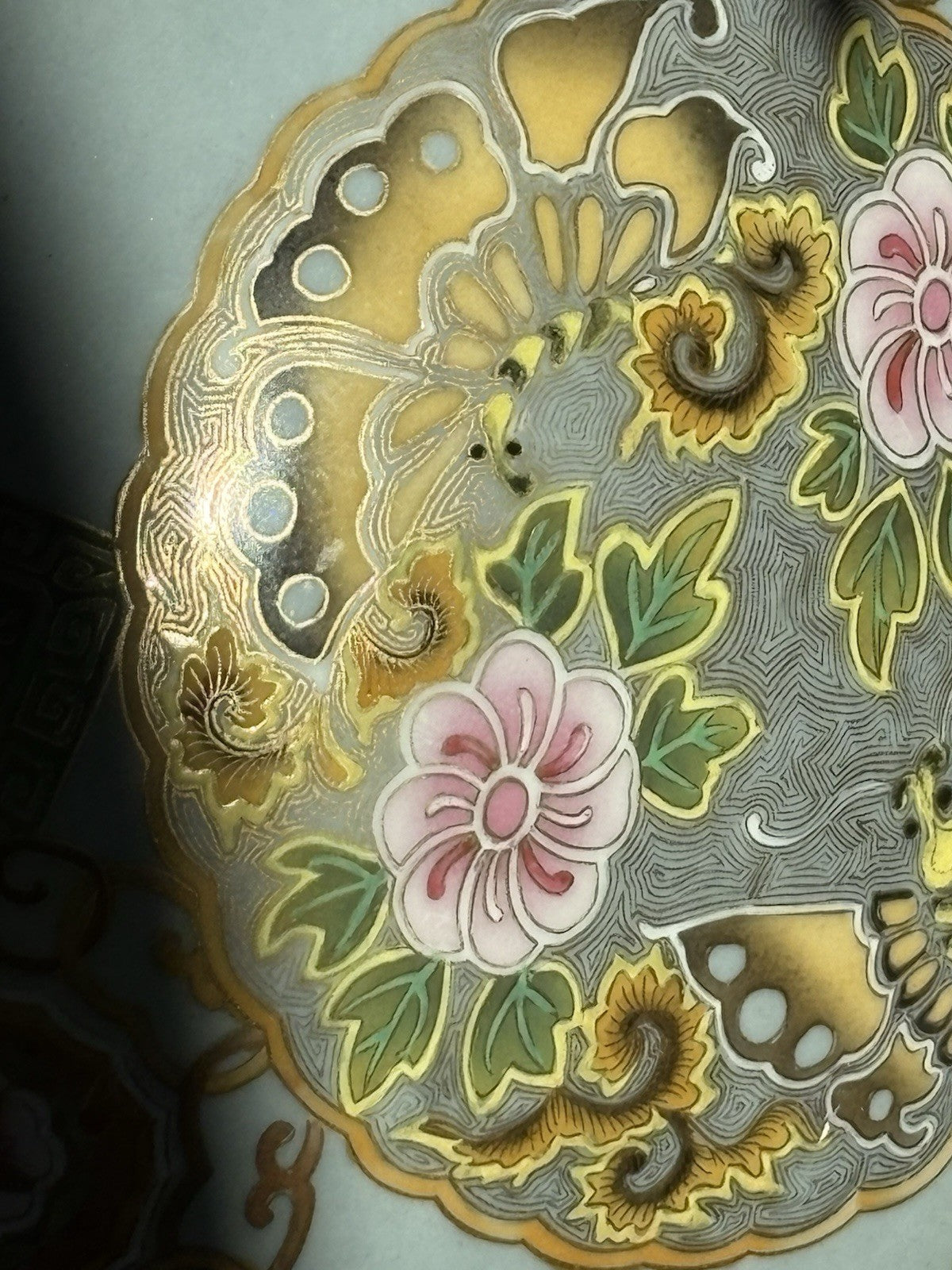 Late Meiji Japanese Blue-Ground Satsuma-Style Jardiniere, Bronze Stand