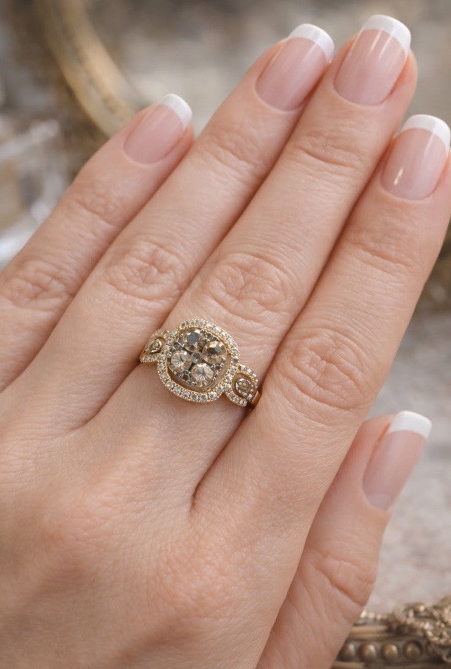 Le Vian® Chocolate Diamond Halo Ring in 14K Rose Gold – Signature Couture Design