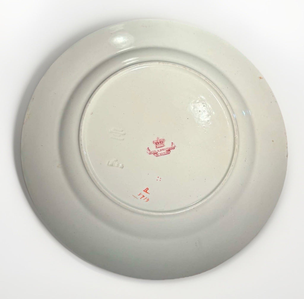 Antique English Imari Ironstone Cabinet Plate c1900 Floral Charger 10”