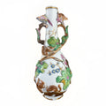 Antique Continental Porcelain Vase Figural Birds Squirrels Gilt