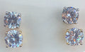 Sterling Silver & Gold-Plated Round Cut Simulated Diamond Stud Earrings Set
