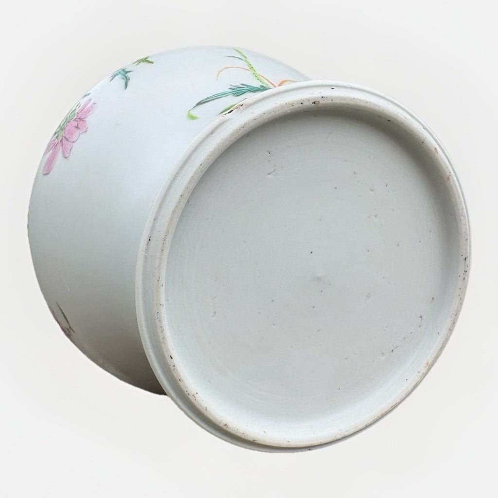 Antique Chinese Hand Painted Porcelain Scholar Vase Floral Republic Era