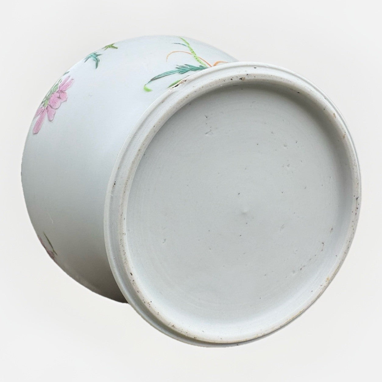 Antique Chinese Hand Painted Porcelain Scholar Vase Floral Republic Era