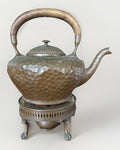 ANTIQUE GORHAM HAMMERED BRASS TEAPOT WITH WOOD HANDLE DATED 1882 Engraved