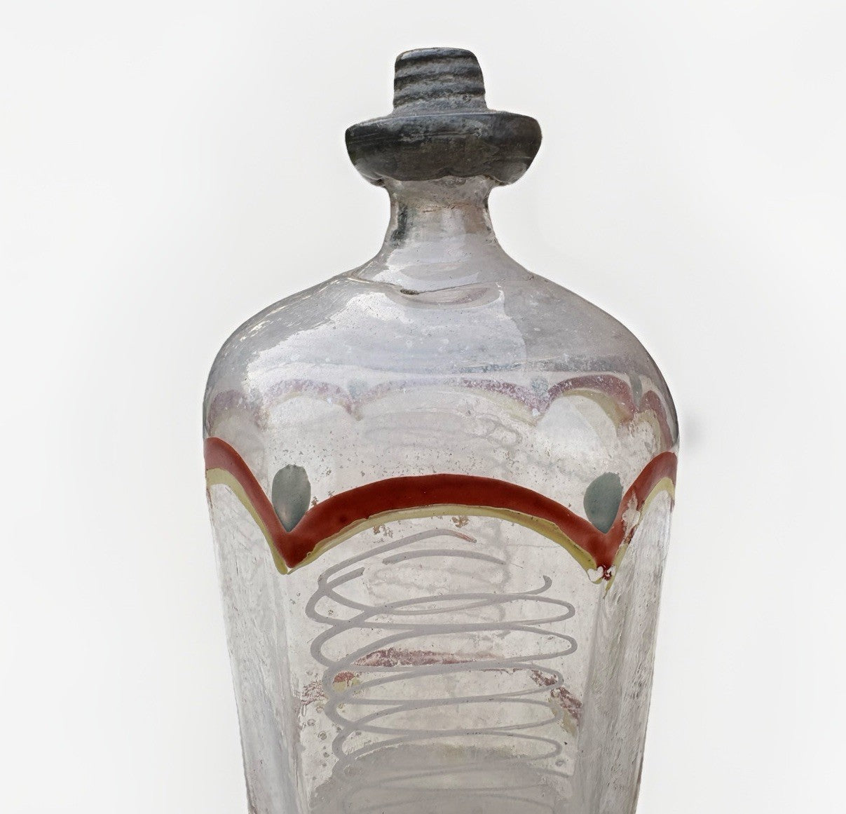Antique Spiegel Hand Blown Painted Clear Glass
