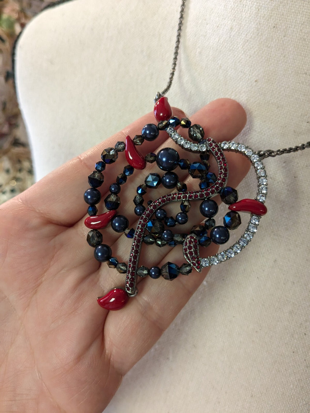 Retired Swarovski Multicolor Crystal Necklace - Signed