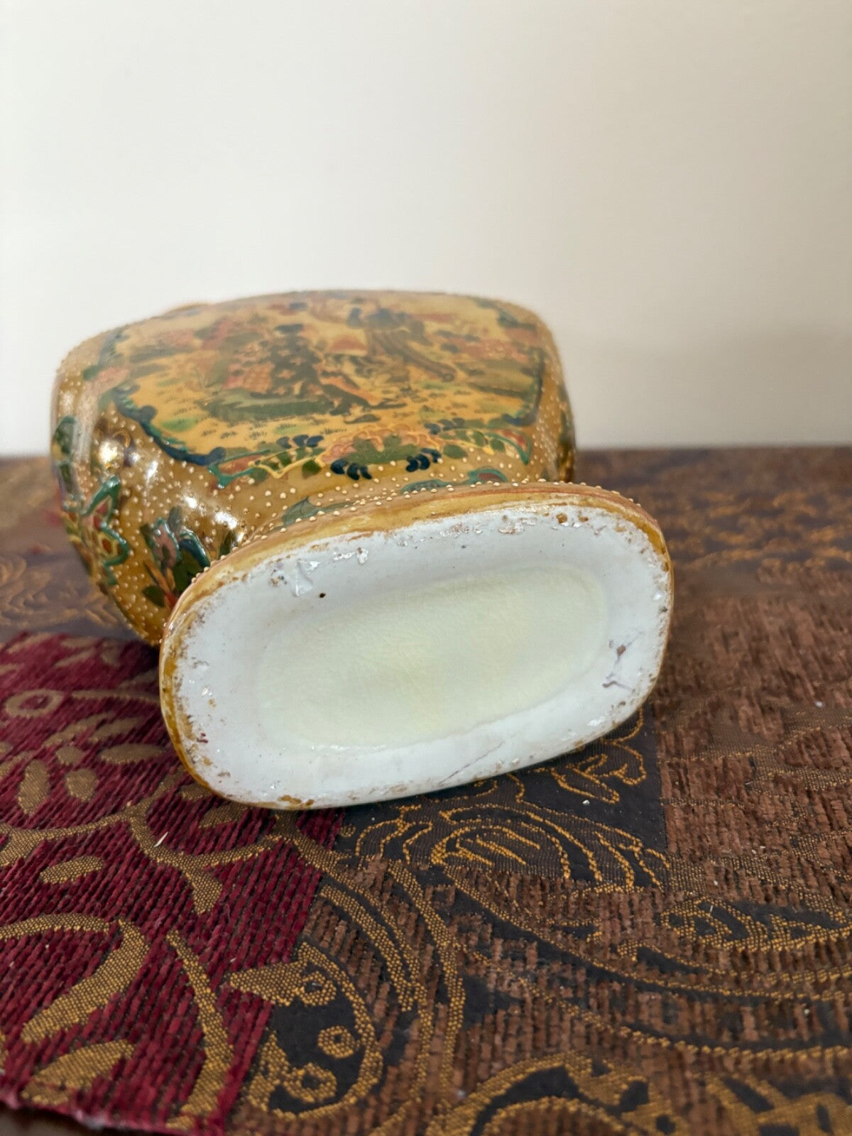 1920 10” Rare Vintage Royal Satsuma Hand Painted Vase 12 Inches