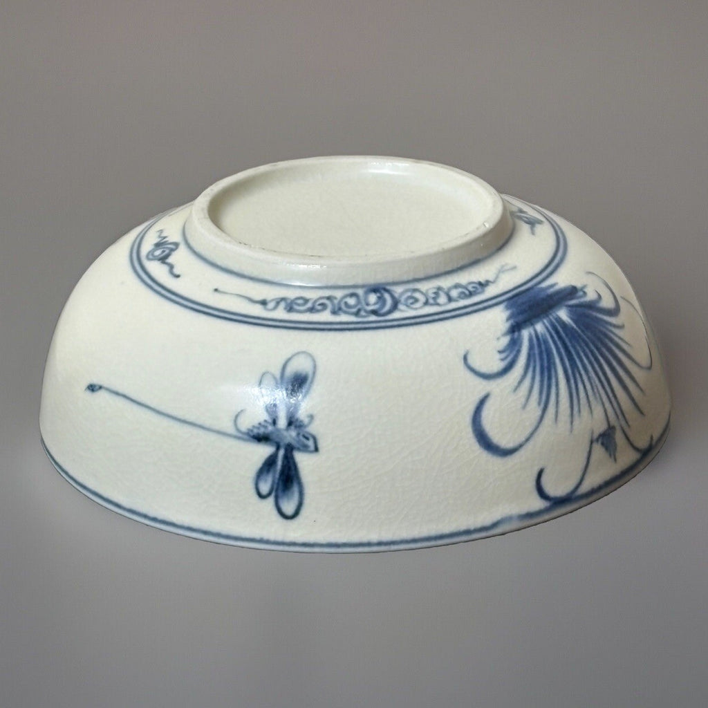 Arita Japanese Porcelain Bowl ca1700-1730 Kanzan & Jittoku Edo period White Blue