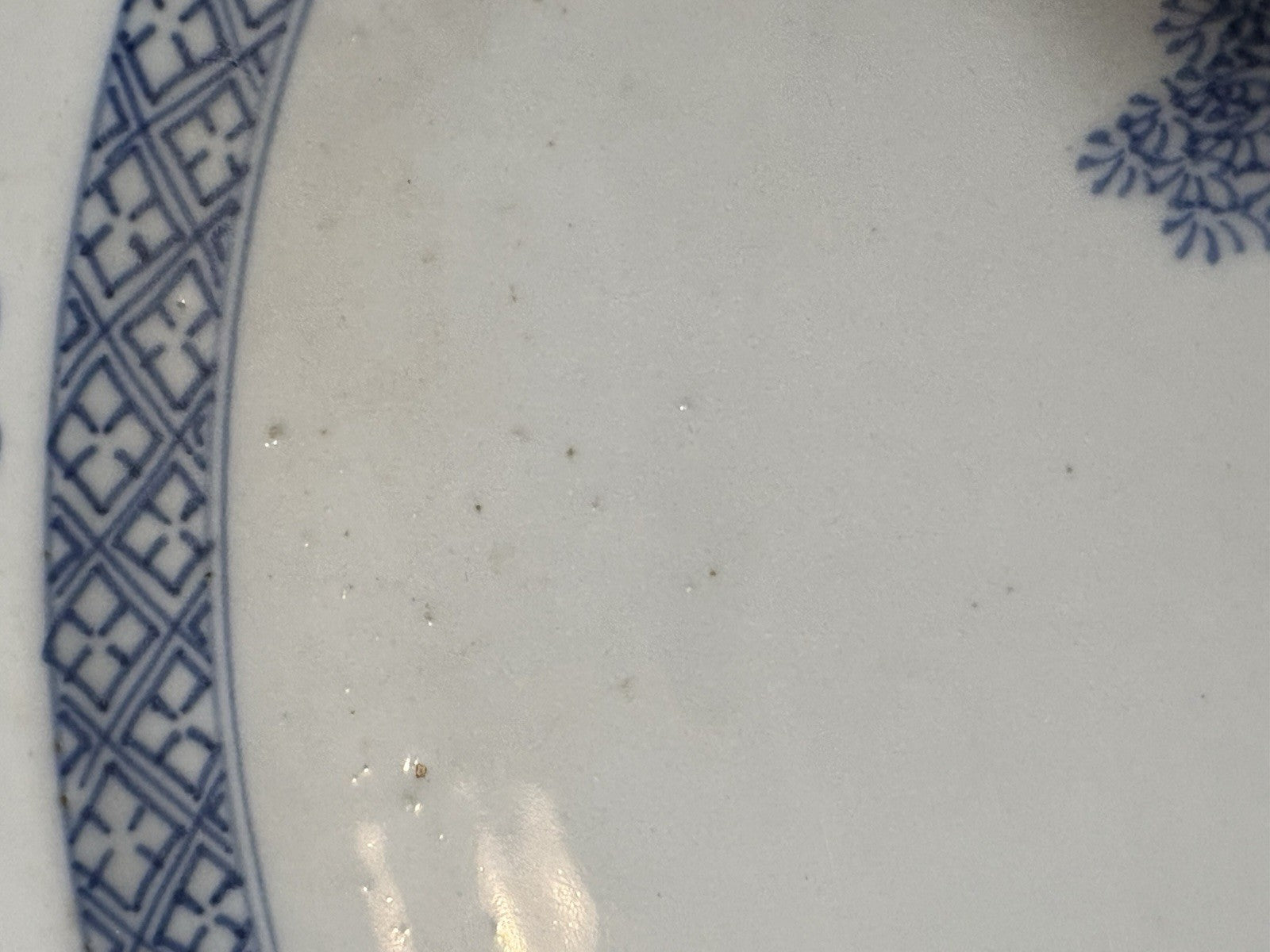 Antique Chinese Blue & White Landscape Charger 19th C. Qing 15” Hand Painted
