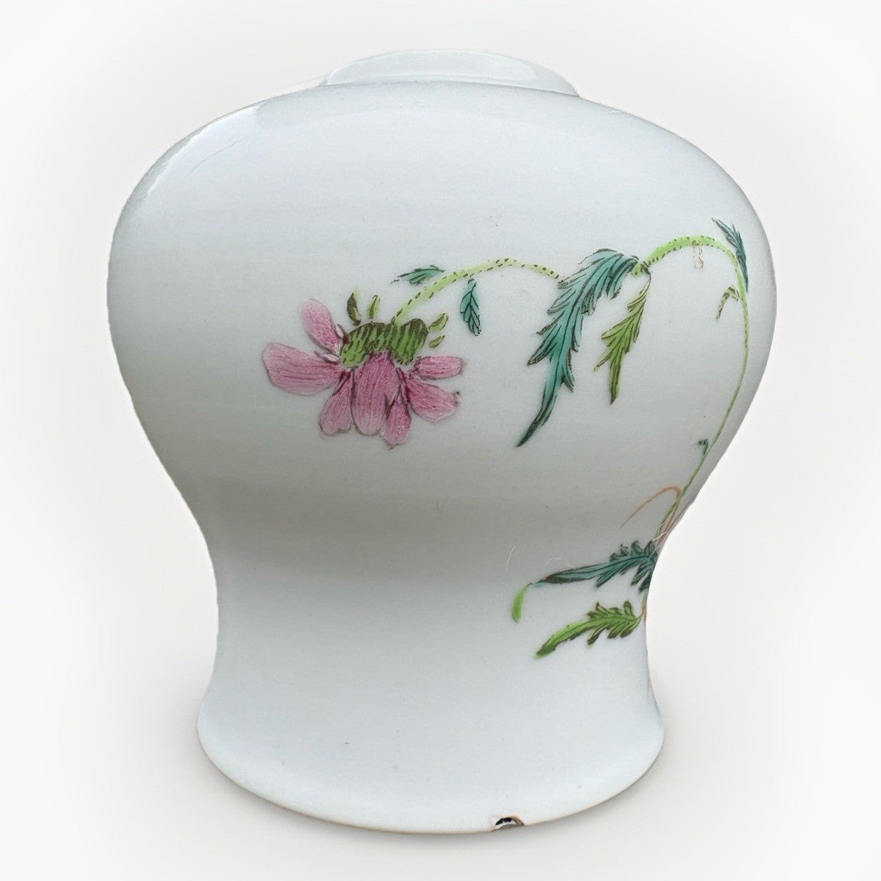 Antique Chinese Hand Painted Porcelain Scholar Vase Floral Republic Era