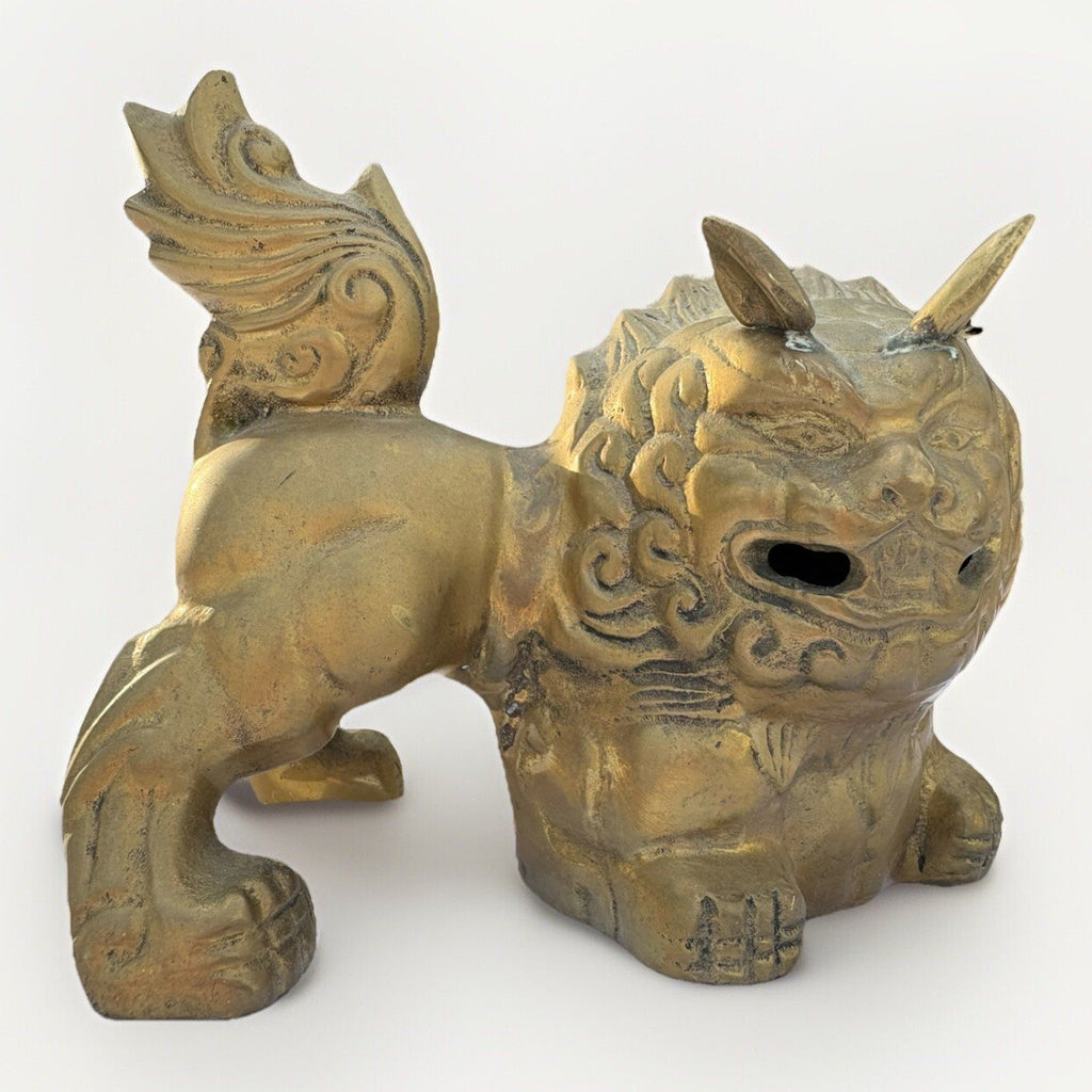 Vintage Brass FOO DOGS: Pair of Brass Foo Dog. 5”x 5”