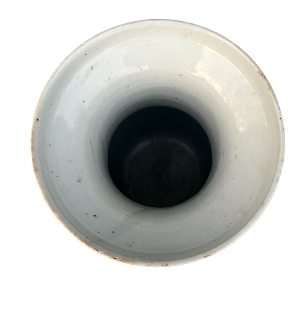 13” Large Antique Chinese Blue White Porcelain Vase Qing