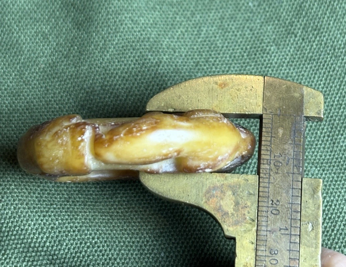 Old Antique Jade Stone Carved Thumb Ring 36 Grams