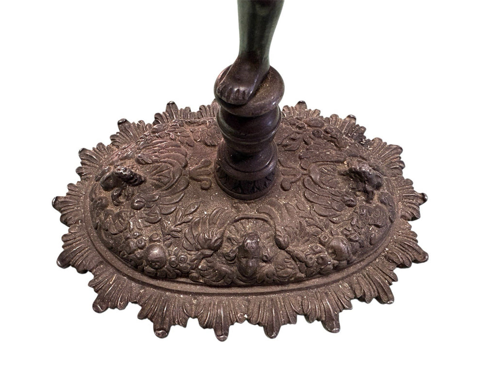 French Bronze Cherub Candle Holder – Art Nouveau Winged Putto Candelabra