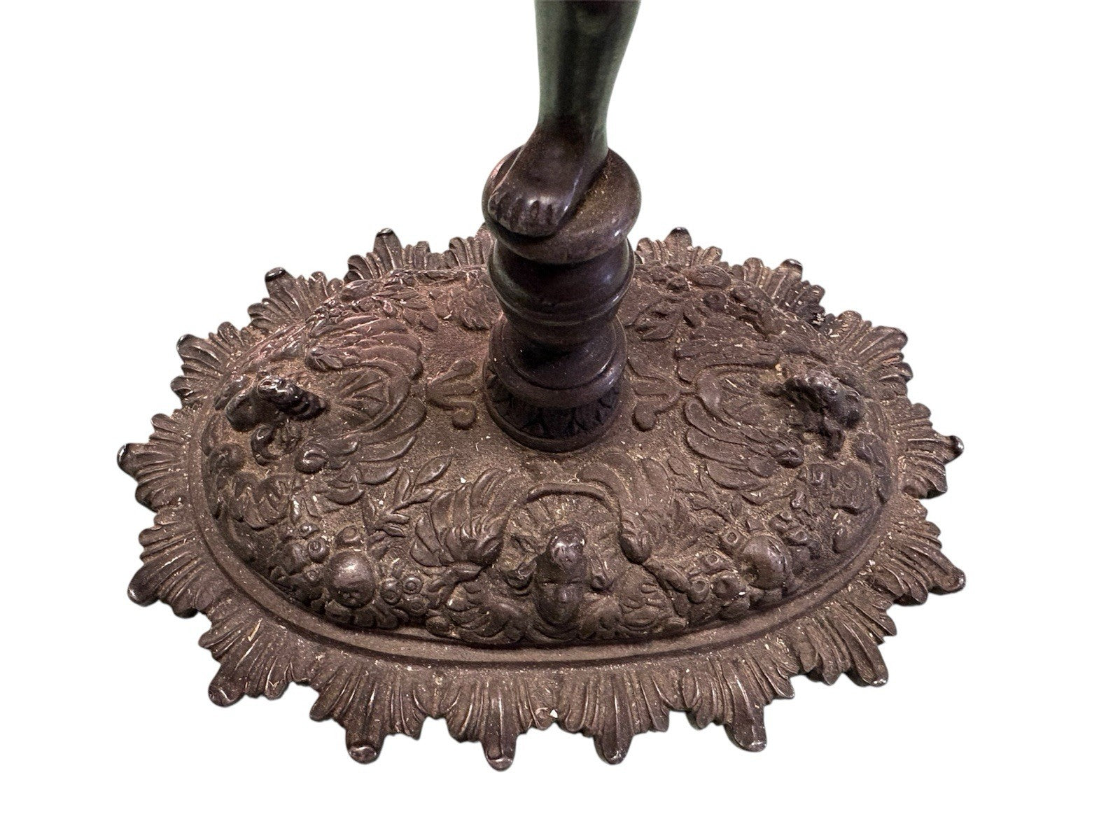 French Bronze Cherub Candle Holder – Art Nouveau Winged Putto Candelabra