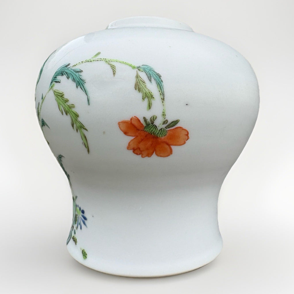 Antique Chinese Hand Painted Porcelain Scholar Vase Floral Republic Era